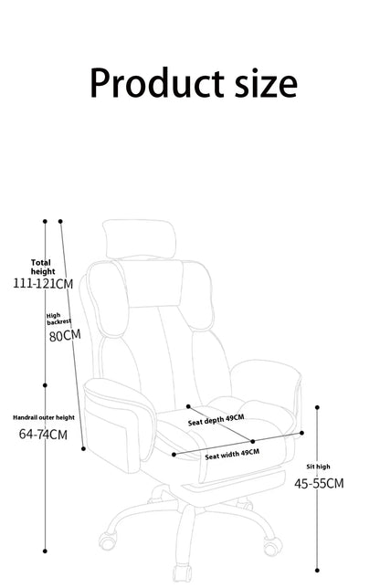 Office Chair Ergonomic Big Tall Computer Desk Chair with Retractable Adjustable Headrest Leather Chair with Flip up Armrests