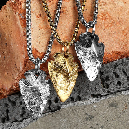 Meteorite Spearhead Men Necklaces With Pendant Stainless Steel Jewelry For Male Women Punk Hip Hop Accessories Gifts...