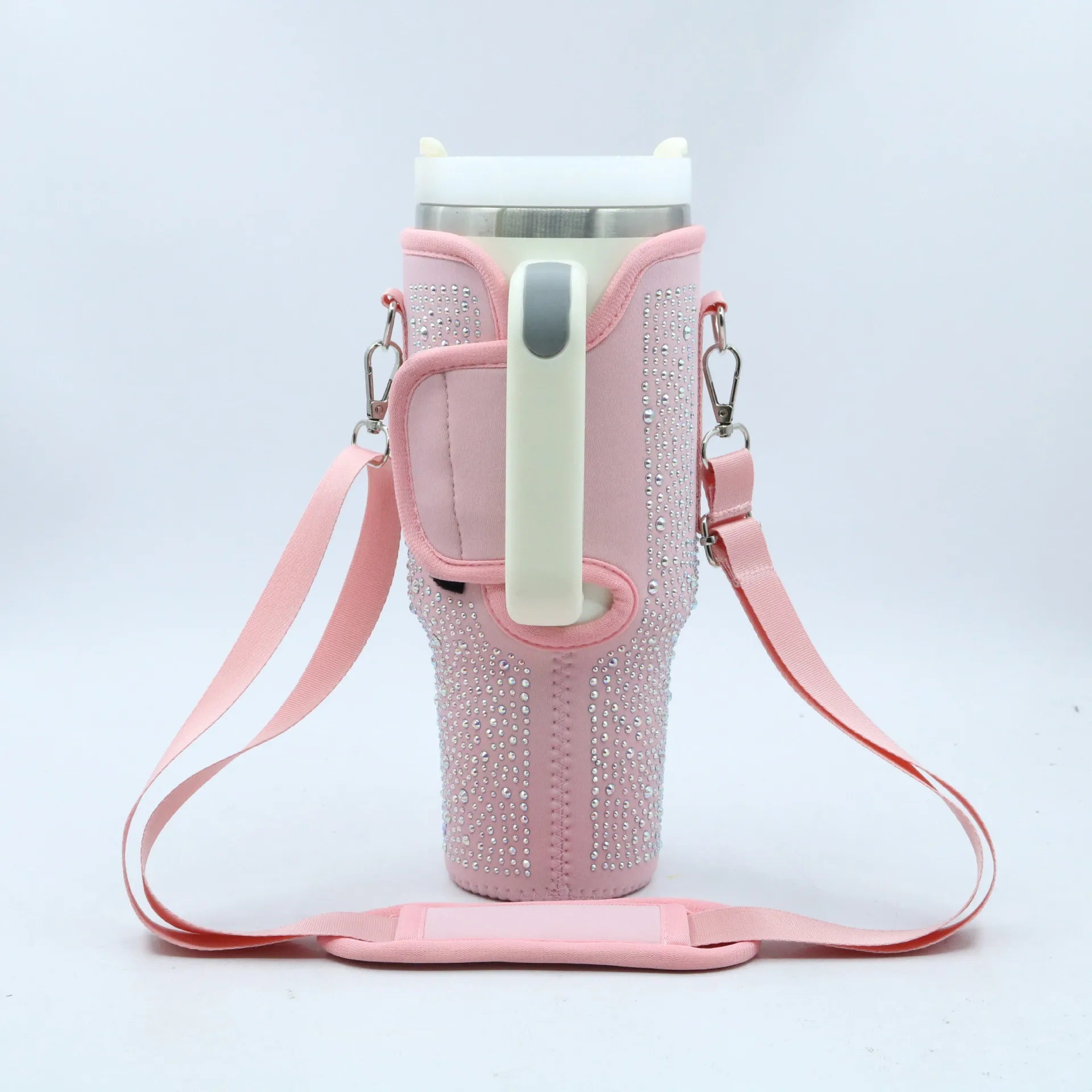 Water Bottle Carrier Bag Compatible with Stanley 40oz Tumbler with Handle Water Bottle Holder with Adjustable Shoulder Strap