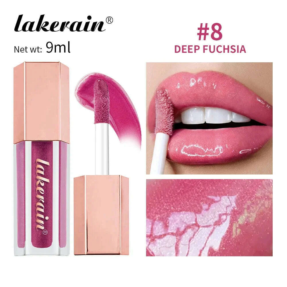 NEW Glitter Gloss Universal Lip Luminizer 8 Colors Makeup Lip Gloss Non-sticky Moisturizing Plumper Long Lasting Glitter Liquid