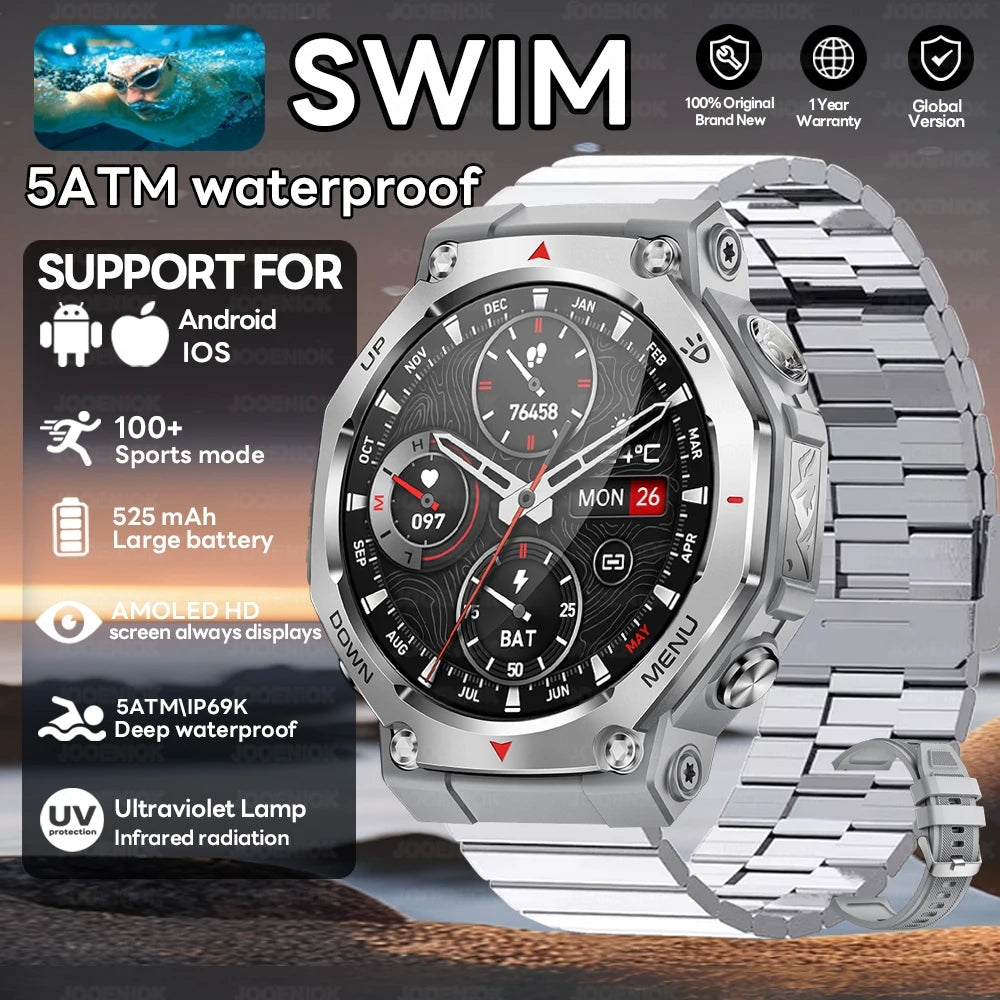 New For Huawei T-Rex 3 GPS Smart Watch 10ATM Waterproof 525mAh Battery Bluetooth Call Flashlight Military Sports Smartwatch Men