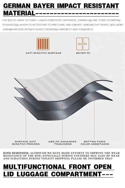 Suitcase Luggage Stylish Business Suitcase with Cup Holder Compact 20-inch Lightweight Carry-on - Kimlud