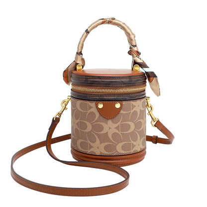 Women's handbag 2023 new fashion designer cylinder bag handbag single shoulder crossbody women's bag small bag | Kimlud...