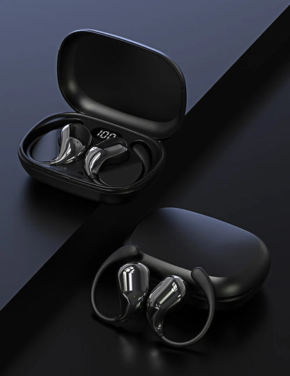 Bluetooth 5.4 Ear Hook Headphones TWS Wireless Earphones HiFi Stereo Waterproof Headsets LED Display Long Standby Touch Earbuds - Kimlud