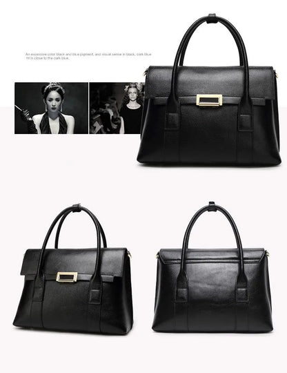 2025 New Genuine Leather Briefcase Women Handbags Large Capacity Ladies Fashion Cowhide Shoulder Messenger Bags Portable...
