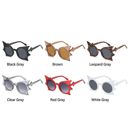 Rimless Bat Shaped Sunglasses Novelty UV 400 Protection Colorful Goth Sun Glasses Halloween Glasses for Women & Men