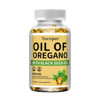 Oil of Oregano with Black Seed Oil, 30/60/120 Capsules– 20:1 Extract - Antioxidant Immune Health Support, Non-GMO...