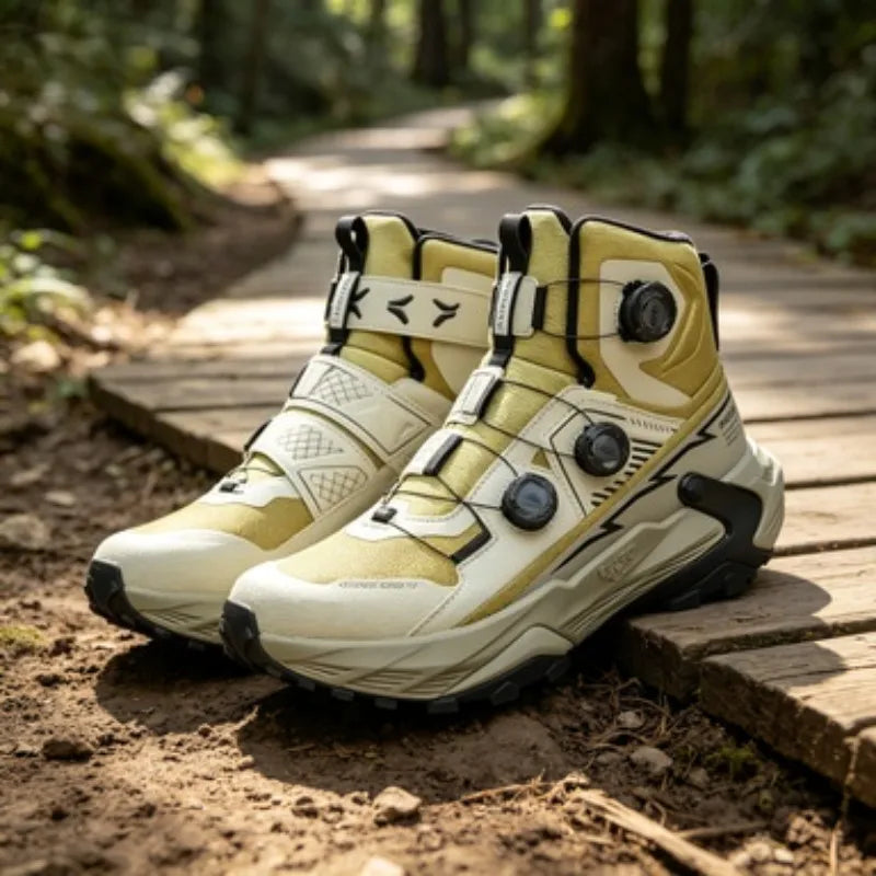 2026 New Trend Men Hiking Sneakers Comfortable Trekking Shoes Men Quick Lacing Climbing Shoes For Men High Top Man Shoe Mountain