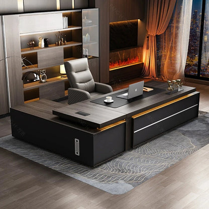 Designer Chinese Boss Table Simple Modern Chinese Reception Drawers Desks Cabinet Conference Unusual Bureau Meuble Furniture - Kimlud