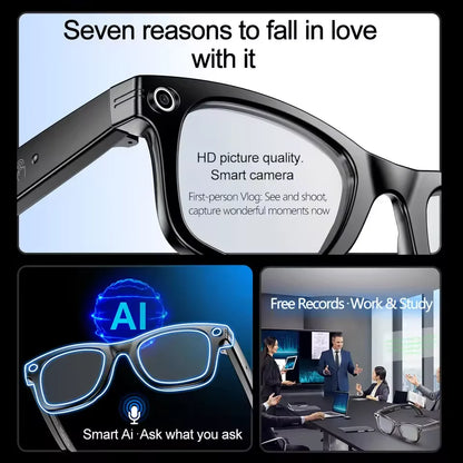 New 800W Camera AI Glasses Men Color-Changing Smart Translation Glasses Photo Video Recording Waterproof Call Smart Sunglasses - Kimlud