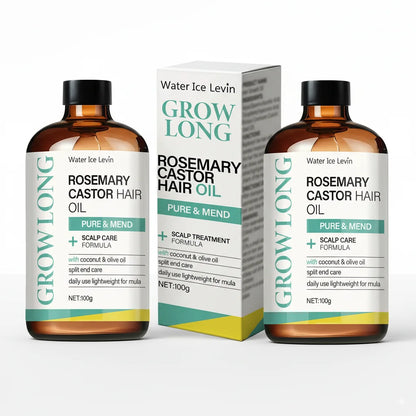 Rosemary Castor Hair Oil - Scalp Care & Split End Repair, Coconut Olive Oil Lightweight Blend, Winter Therapy | Kimlud...