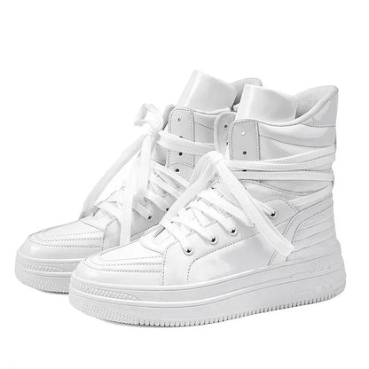 VIPOL Men's High-Top Shoes, Sports Shoes, Denim Boots, High-Top Versatile Thick-Soled Height-Increasing Sneakers