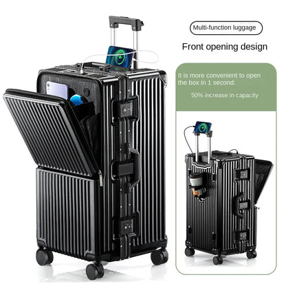 Front Opening Suitcase Aluminium Frame Large Capacity Carrier 28-inch Oversized Luggage 20 inch Trip Cabin Travel Case 2025 New