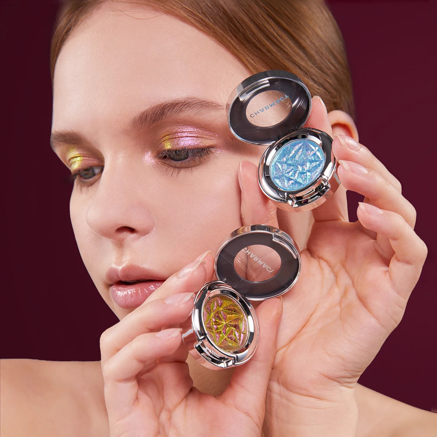 CHARMACY Chameleon Glitter Eyeshadow Color Shift High Pigment Single Eyeshadow Smooth Blendable Formula Eyeshadow for...