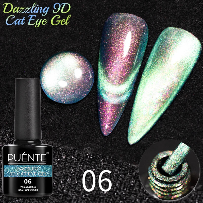 7.5ML Sparkling Reflective Glitter Gel Nail Polish Pink Purple Red Blue Colors Dark Flashing Nail Gel Soak Off UV Nail Varnish