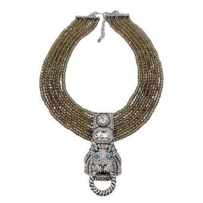 Qingdao Heavy Industry Retro Style Necklace Artistic Glass Multi-Layer Standard Relief Western Necklace | Kimlud Premium...