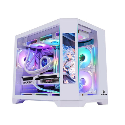 WJCOOLMAN Dreamer secondary screen version sea view room computer case M-ATX desktop computer case supports 360 water cooling