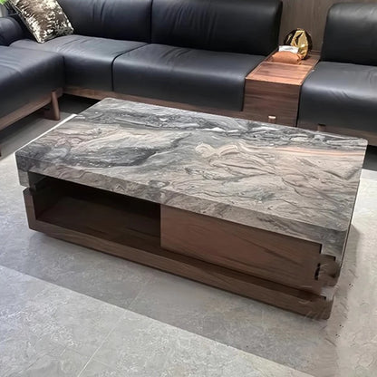 Drawers Minimalist Coffee Table Wood Modern Decoration Space Coffee Table Saving Aesthetic Mesas Bajas Postmodern Furniture