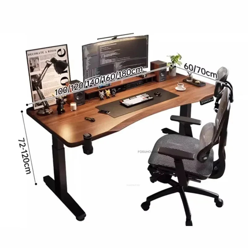 Nordic Office Computer Desks Gaming Table Smart Office Furniture Solid Wood Electric Lift Standing Table Luxury Home Study Table - Kimlud