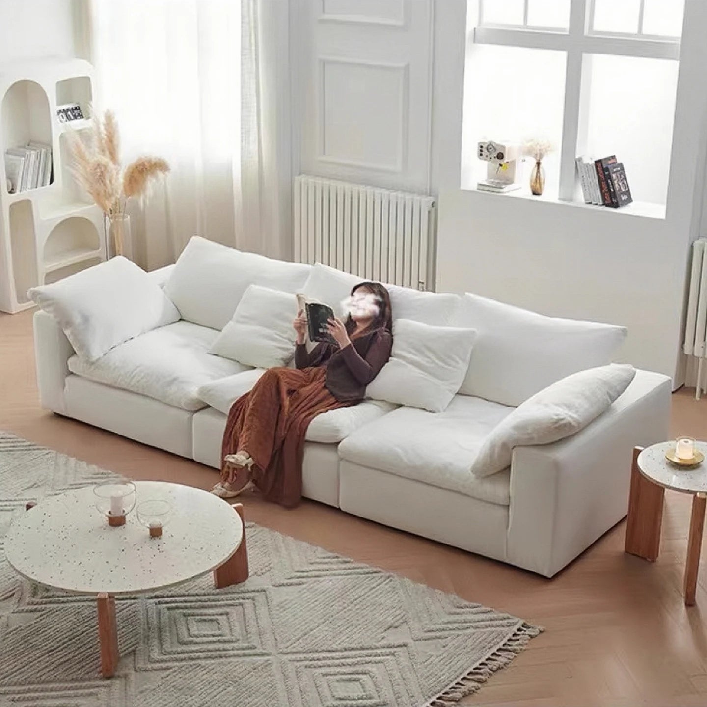 Modern Luxury Living Room Sofa Sectional Set Furniture l Shape 2 3 Seater Compression Boneless Corner Aesthetic for Home Designs - Kimlud