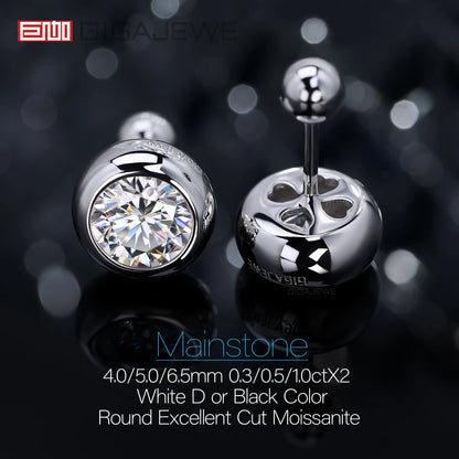 GIGAJEWE Bubble Earrings Moissanite White D Color VVS1 S925 Silver 18K Gold Plated Diamond Test Passed Jewelry Woman Wife Gift