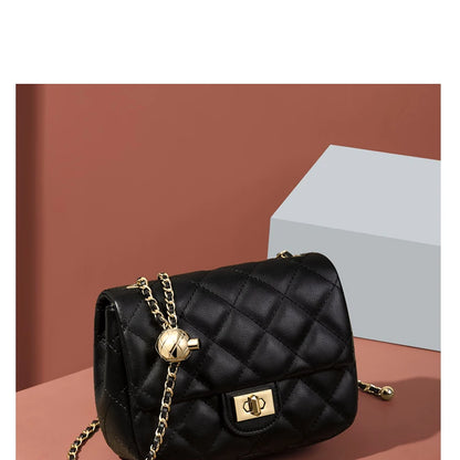 GOLF Lingge Chain Womens Small Square Bag Leather Shoulder Mini Crossbody Bags Banquet Handbag New Fashion Items for Women 2024 - Kimlud