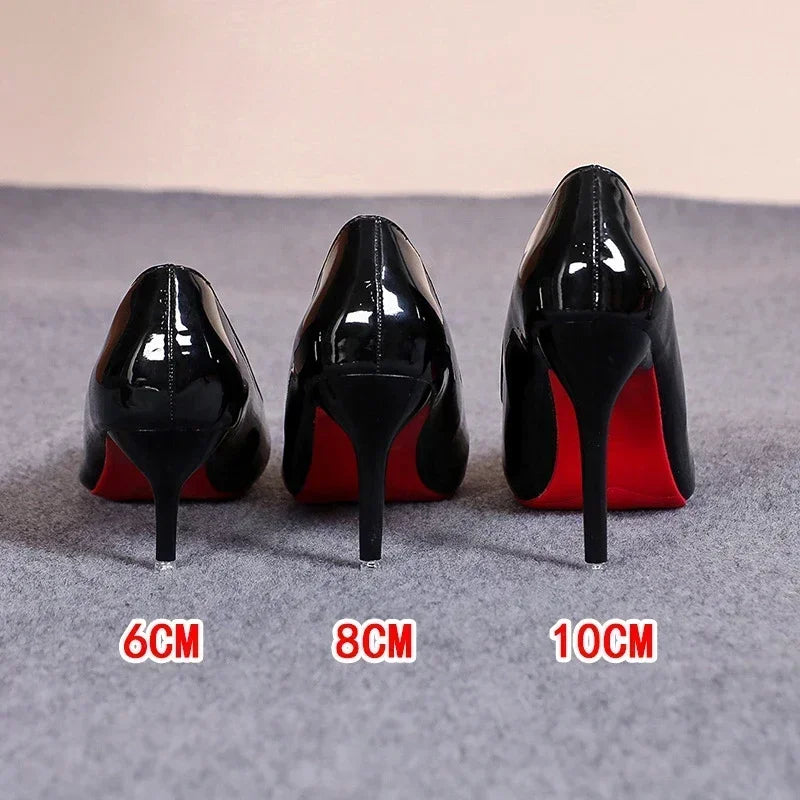 Sexy Red Bottom Women High Heels Classic Ladies Pumps Autumn Soft Leather Dress Heel Shoes for Women Banquet Wedding...