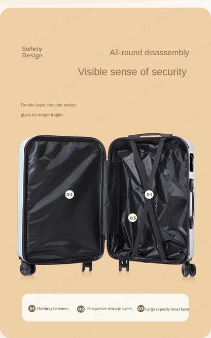 Large Capacity Suitcase Lightweight Suitcase Set 20 Inch Carry on Cabin Suitcase Trolley Luggage with Cup Holder