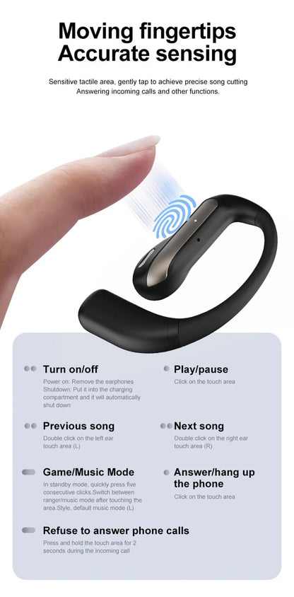 Smart AI Translation Headset True Wireless Sports Long-lasting Bluetooth Headset Stereo Sound Semi-in-ear Air Conduction...