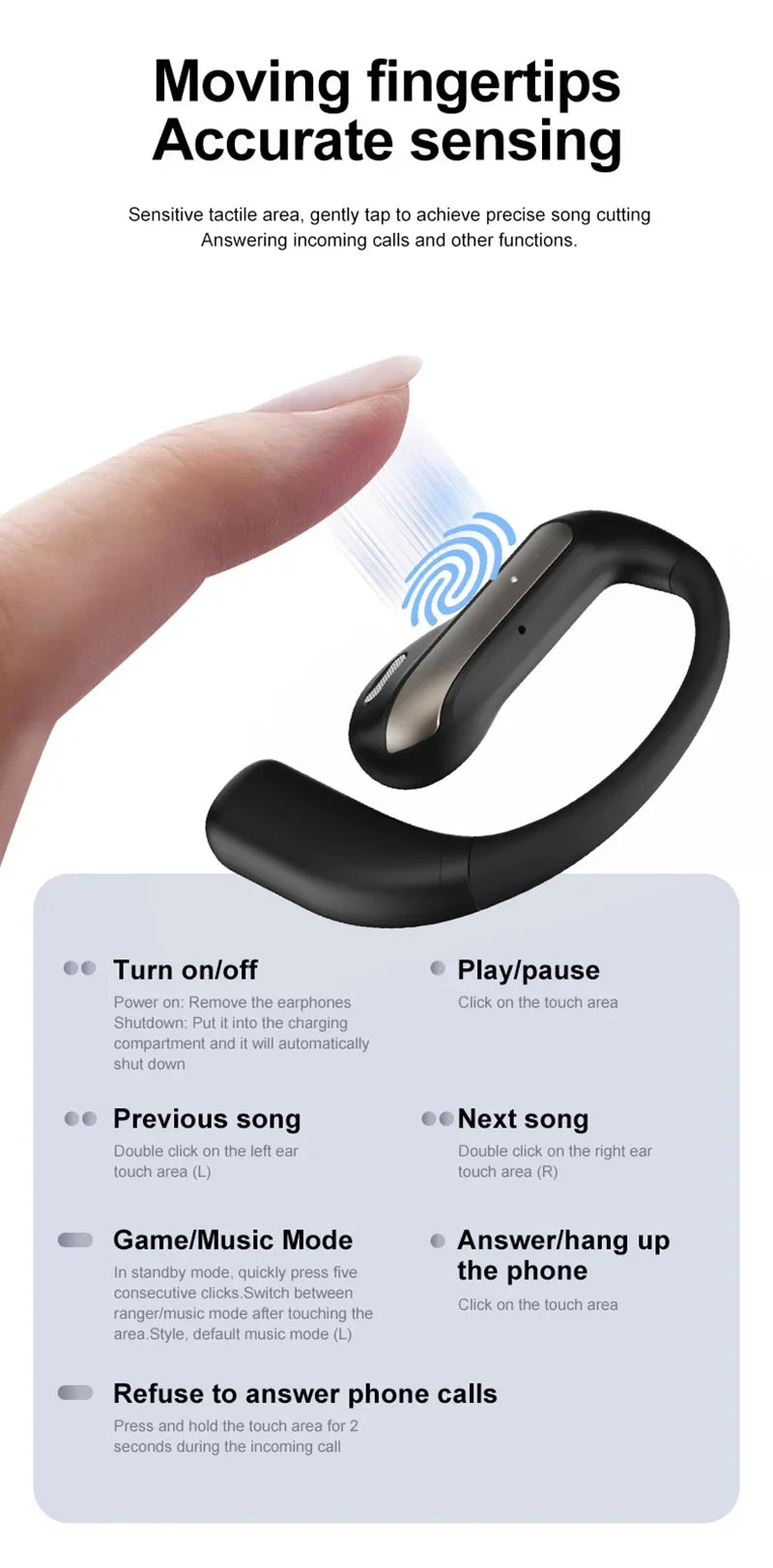 Smart AI Translation Headset True Wireless Sports Long-lasting Bluetooth Headset Stereo Sound Semi-in-ear Air Conduction...