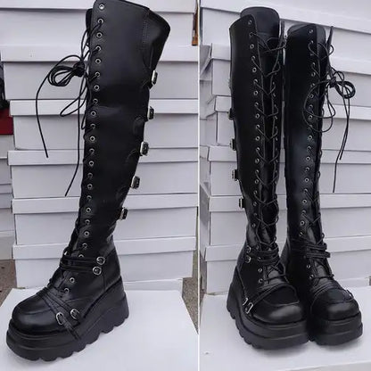 Wedges Long Boots for Women Autumn Winter Over-the-knee Boots Cosplay High Platform Women Boots New High Heel Gothic...