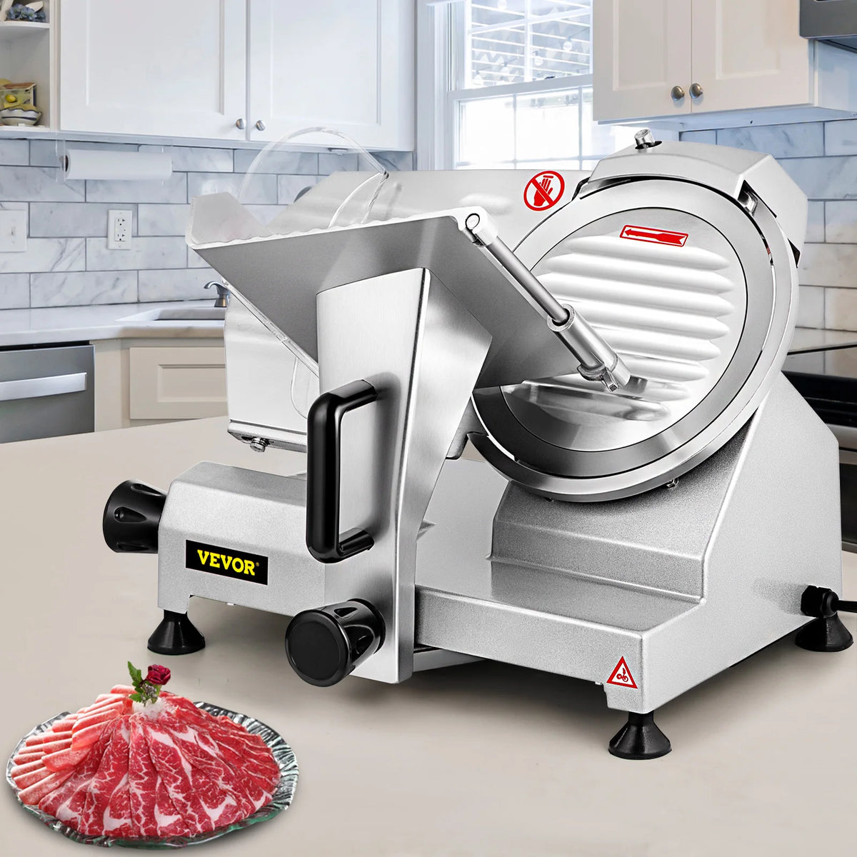 VEVOR 8 Inch Blade Electric Food Slicer Grinder Home Meat Slicer Machine Commercial Deli Meat Cheese Beef Mutton Turkey Cutter - Kimlud