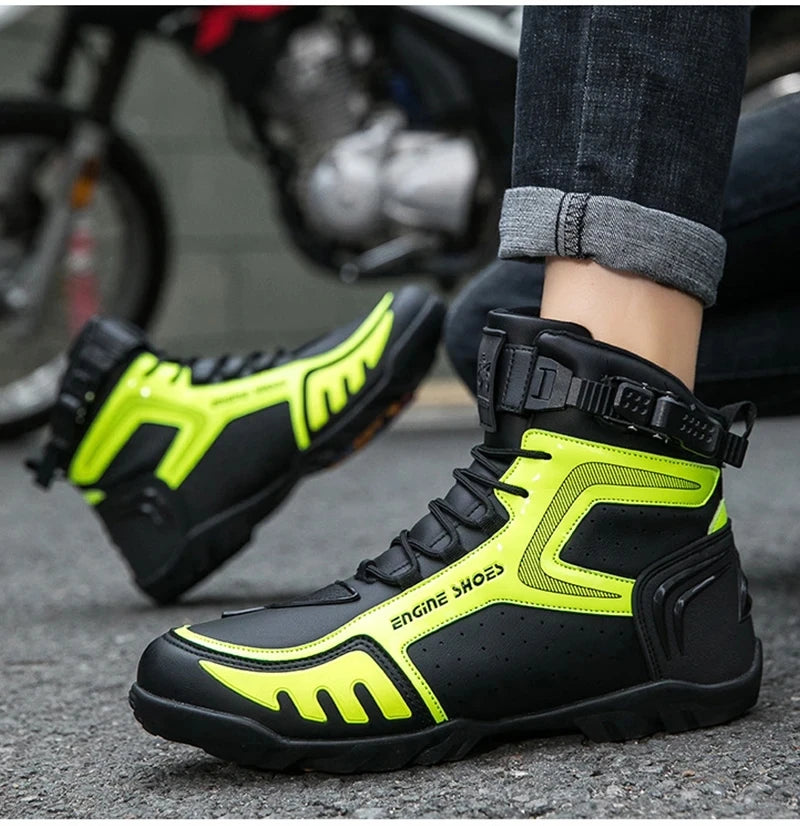 Motorcycle Boots Men Breathable Anti Slip Motorbike Cycling Ankle Length Shoes Man Motorcycle Riding Boots Motos Sports Boot - Kimlud
