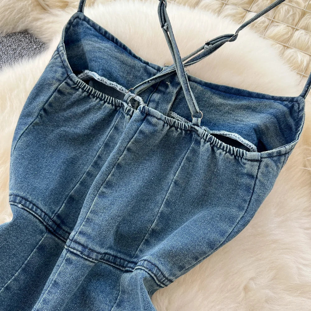 Long Dress Women Denim Dresses Sling Strapless A Line Vestidos Y2k Streetwear Sleeveless Sexy Elegant Party Night Work 2026 - Kimlud