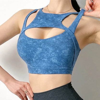 Cloud Hide HOT GIRL Running Sports Bra Fitness Yoga Crop Tank Top Underwear Sexy Women Vest Shockproof Shirt Jogging Sportswear - Kimlud
