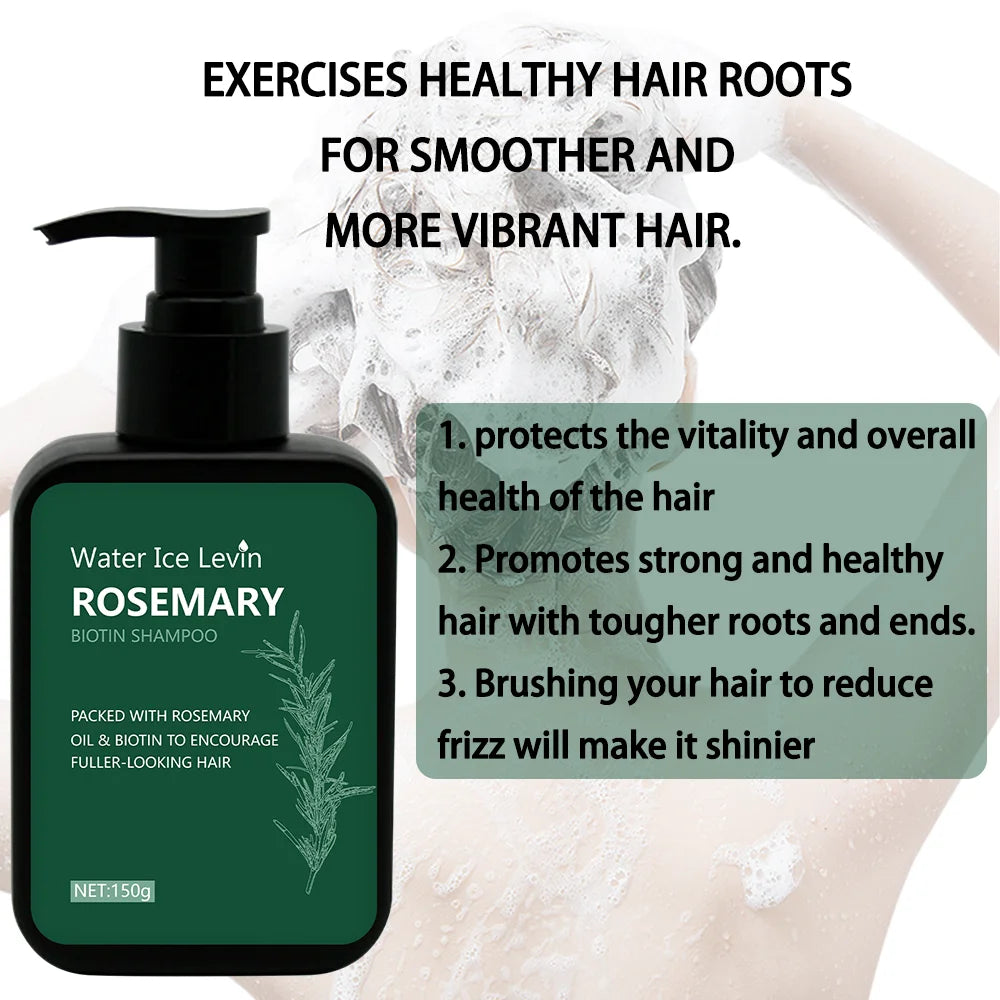 Rosemary Biotin Shampoo Hair Growth Deep Cleansing Scalp Care Oil Control Strengthening Hair Root Shampoo 150ml | Kimlud...