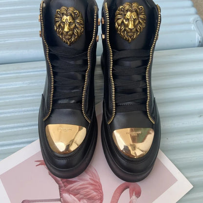 Zip decoration casual sneaker designer shoes for man luxury brand trainers running shoes high top sports casual ankle boots men - Kimlud