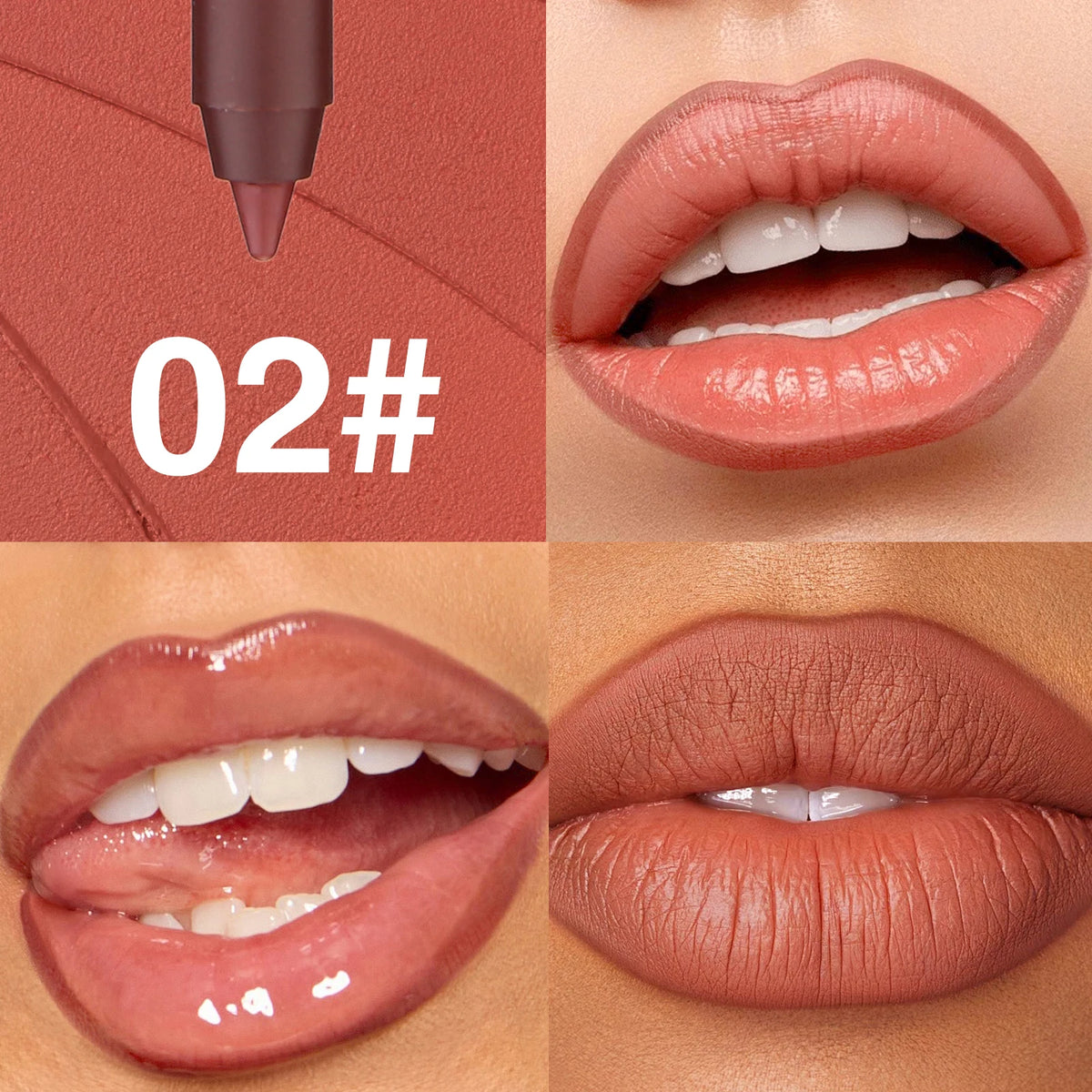 6Colors Waterproof Fadeless Matte Brown Lipstick Lipliner Pen Lips Contour Filling Pen Black Lipliner Makes Its Mouth Look Plump