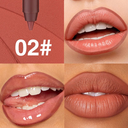 6Colors Waterproof Fadeless Matte Brown Lipstick Lipliner Pen Lips Contour Filling Pen Black Lipliner Makes Its Mouth Look Plump