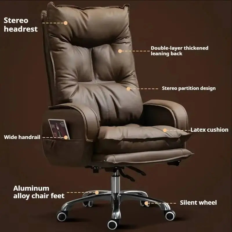 Recliner Ergonomic Office Chairs Computer Boss Leather Executive Chair Lounge Swivel Cadeira De Escritorio Office...