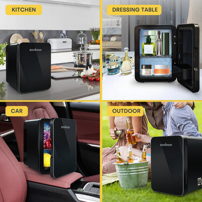 Enventor 4L Mini Refridgerator Portable Car Skincare Fridge Multi-functional Thermoelectric Cooler and Warmer For Summer Camping - Kimlud