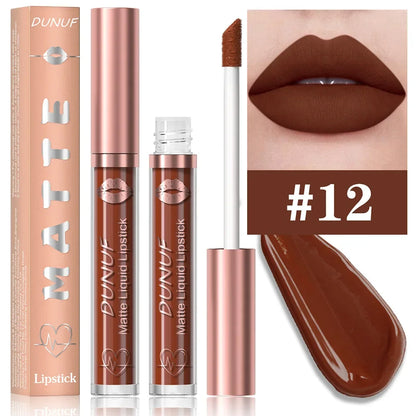 18 Color Waterproof Lip Gloss Nude Apricot Matte Liquid Lipstick Transparent Lip Oil Sexy Rose Red Velvet Matte Lipstick Make Up - Kimlud