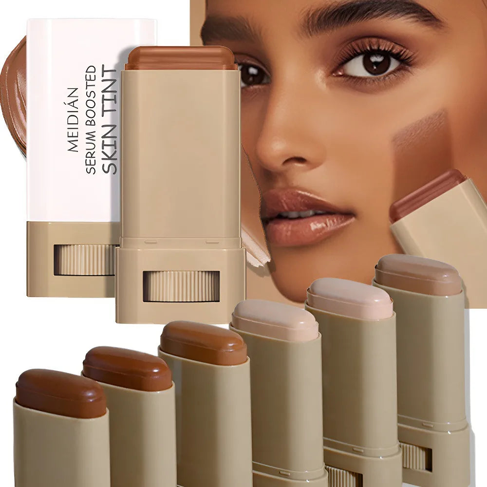 Bronze Foundation Stick Serum Boosted Skin Tint Silky Texture Moisturizing Coverage Concealer Base Even Skin Tone Makeup