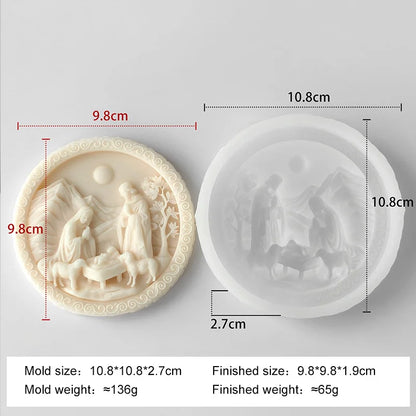 DIY Jesus Family Aroma Candle Silicone Mold Handmade Soap Plaster Epoxy Ornament Mold Chocolate Biscuit Baking Mould
