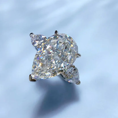 Pear Cut 11*17mm Moissanite Diamond Ring 100% Real 925 sterling silver Party Wedding band Rings for Women Men Engagement Jewelry