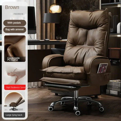 Modern Designer Armchairs Lazy Rolling Leather Office Chair Home Computer Swivel Gaming Accent Chairs Office Furniture w...