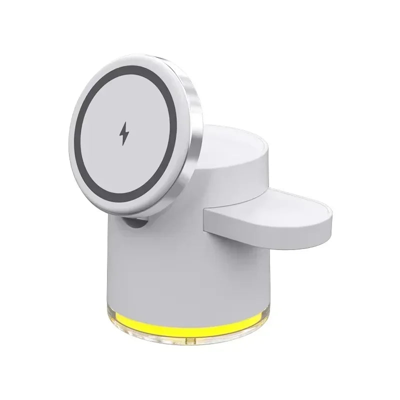 Fast Charging Dock Stand QI2 Wireless Charger Night Light 4 in 1 For Magsafe iPhone 16 15 14 Pro Max Airpods Pro 2-8 Apple Watch