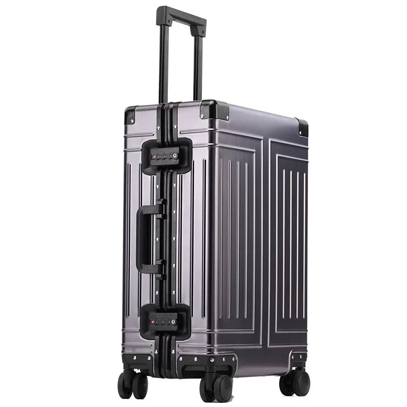 COLENARA 20"24"26"29Inch Full Aluminum Magnesium Alloy Boarding Box Suitcase Men's Business Trolley Case Travel Luggage Bag