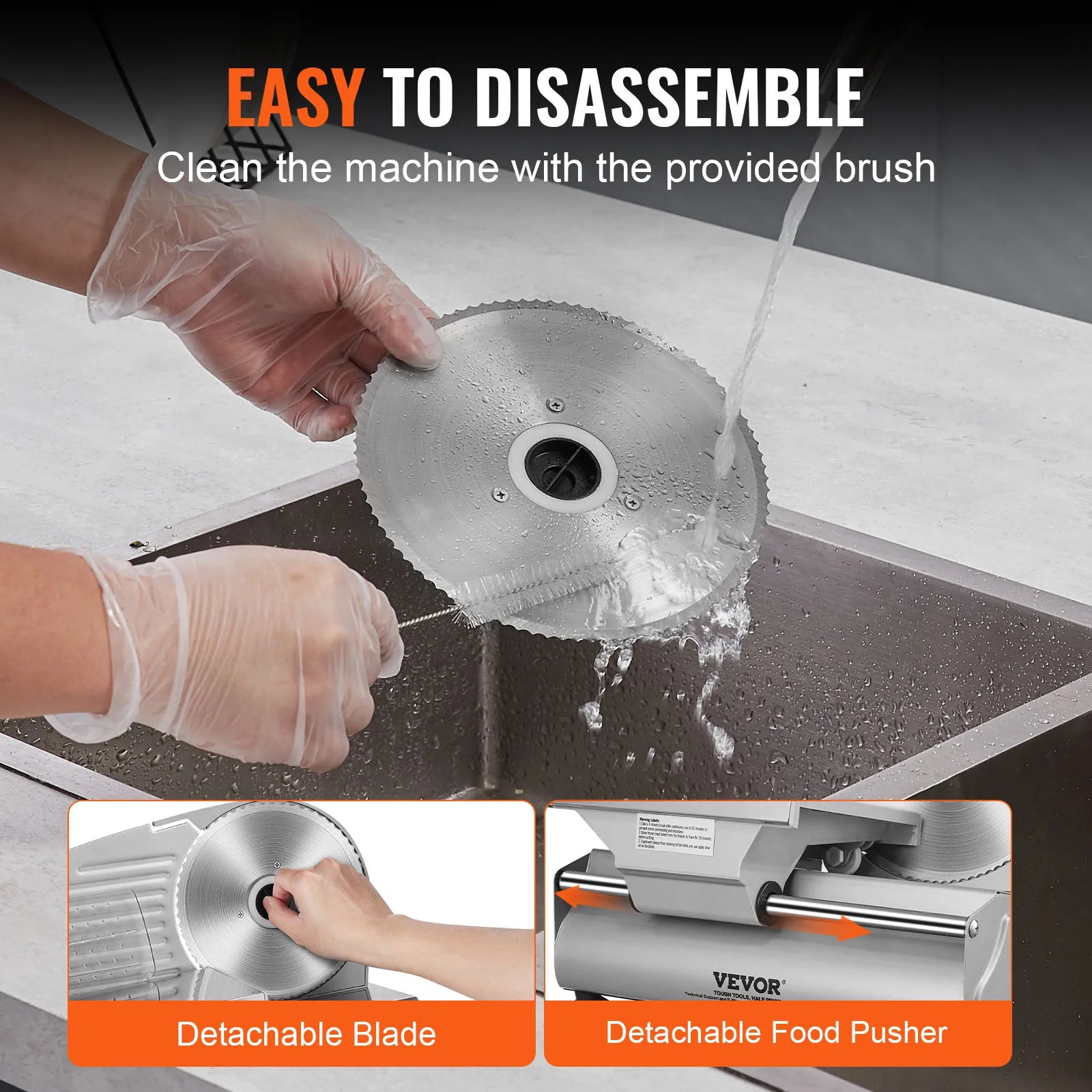 SucceBuy Meat Slicer Electric Deli Food Slicer SUS 420 Stainless Steel Blade and Blade Guard Adjustable Thickness for...