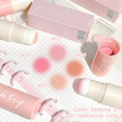 HISYI Yunrou Soft Fog Blush Stick - Energetic and Bouncy, Korean Style, Brightening, Dual-Use for Lips and Cheeks